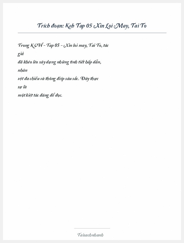 Trích đoạn Kvh Tap 05 Xin Loi May, Tai To