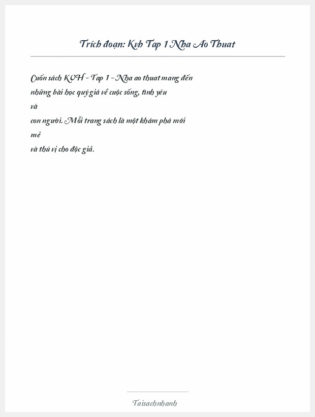 Trích đoạn Kvh Tap 1 Nha Ao Thuat