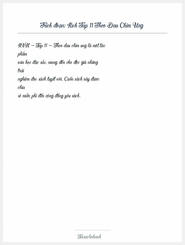 Trích đoạn Kvh Tap 11 Theo Dau Chim Ung