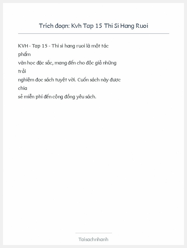 Trích đoạn Kvh Tap 15 Thi Si Hang Ruoi