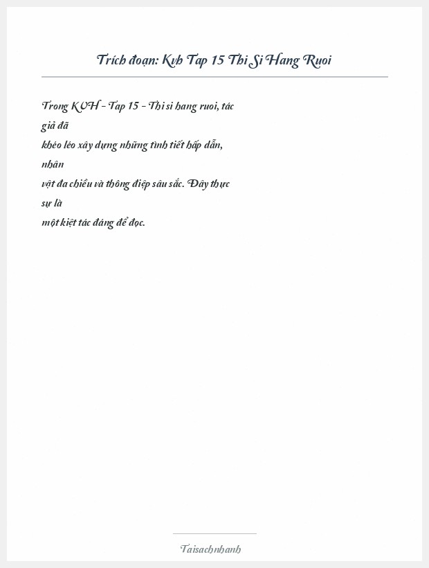 Trích đoạn Kvh Tap 15 Thi Si Hang Ruoi