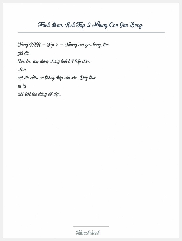 Trích đoạn Kvh Tap 2 Nhung Con Gau Bong