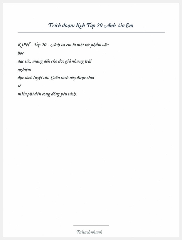 Trích đoạn Kvh Tap 20 Anh Va Em