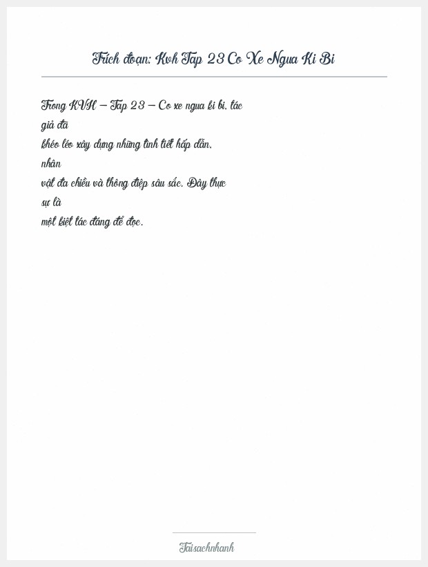 Trích đoạn Kvh Tap 23 Co Xe Ngua Ki Bi