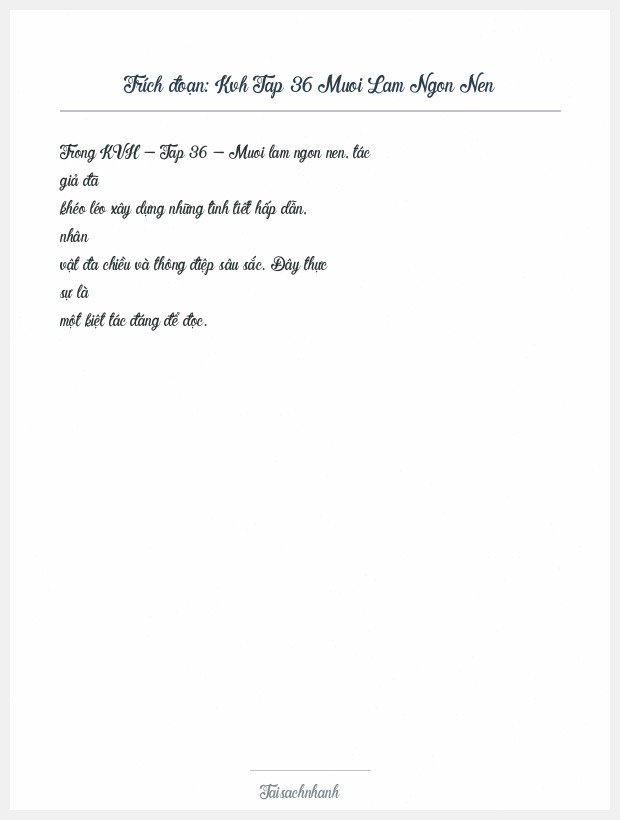 Trích đoạn Kvh Tap 36 Muoi Lam Ngon Nen