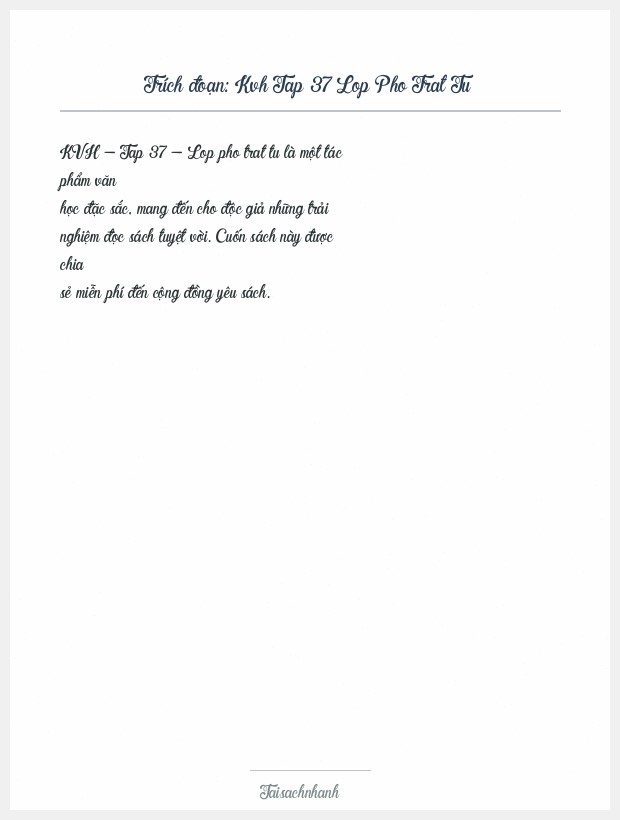 Trích đoạn Kvh Tap 37 Lop Pho Trat Tu