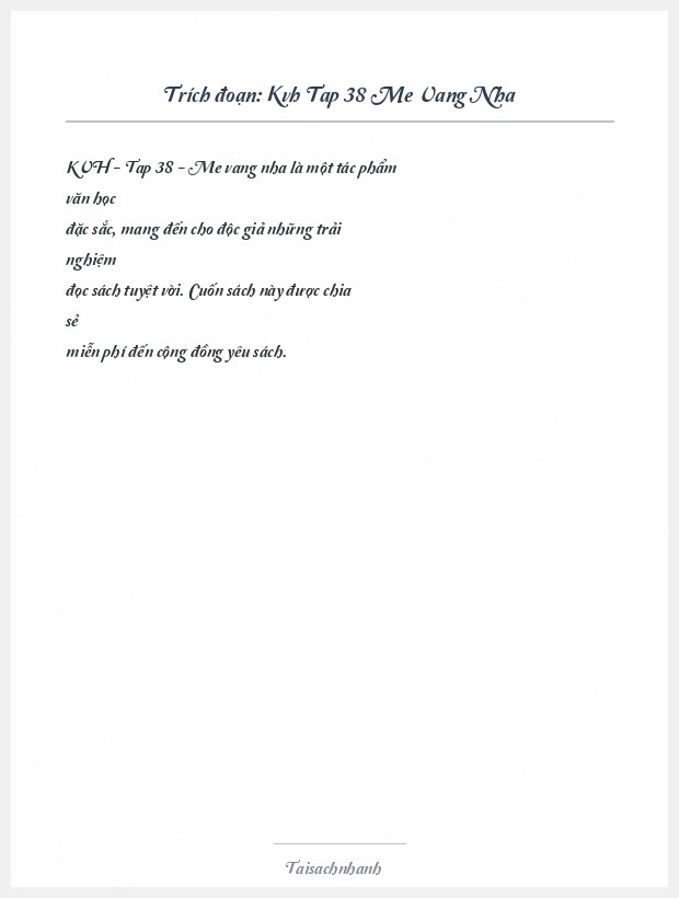 Trích đoạn Kvh Tap 38 Me Vang Nha