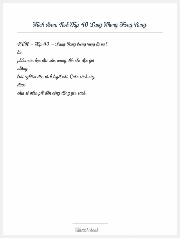 Trích đoạn Kvh Tap 40 Lang Thang Trong Rung