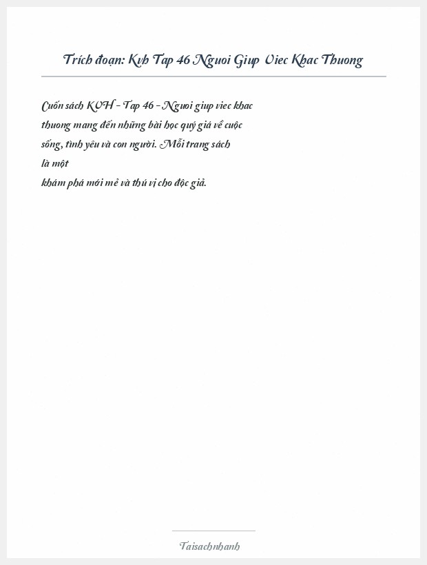Trích đoạn Kvh Tap 46 Nguoi Giup Viec Khac Thuong