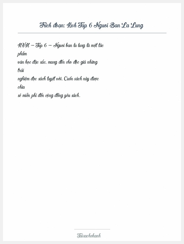 Trích đoạn Kvh Tap 6 Nguoi Ban La Lung