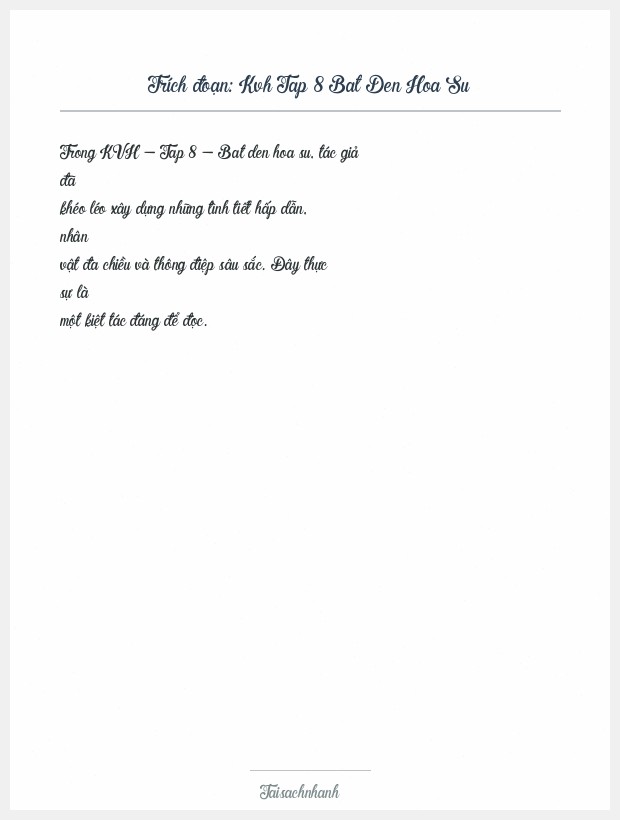 Trích đoạn Kvh Tap 8 Bat Den Hoa Su