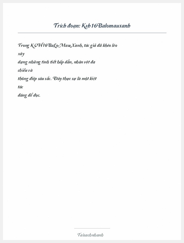 Trích đoạn Kvh16Balomauxanh