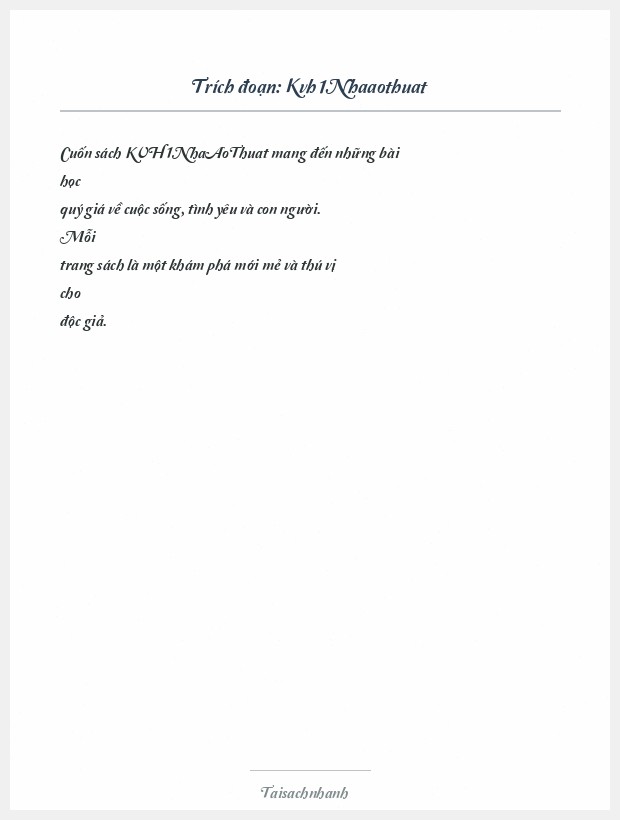 Trích đoạn Kvh1Nhaaothuat