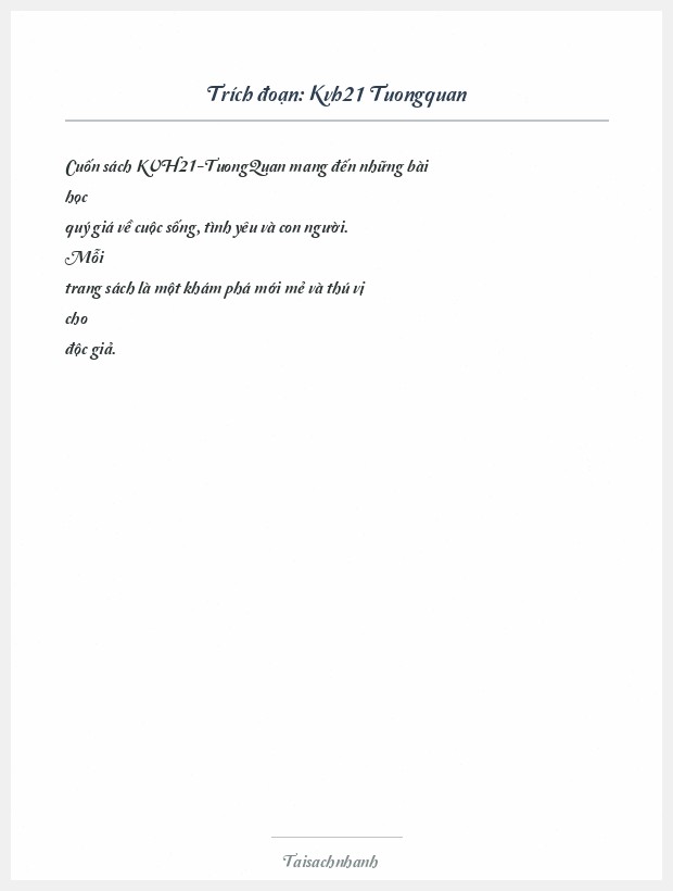 Trích đoạn Kvh21 Tuongquan