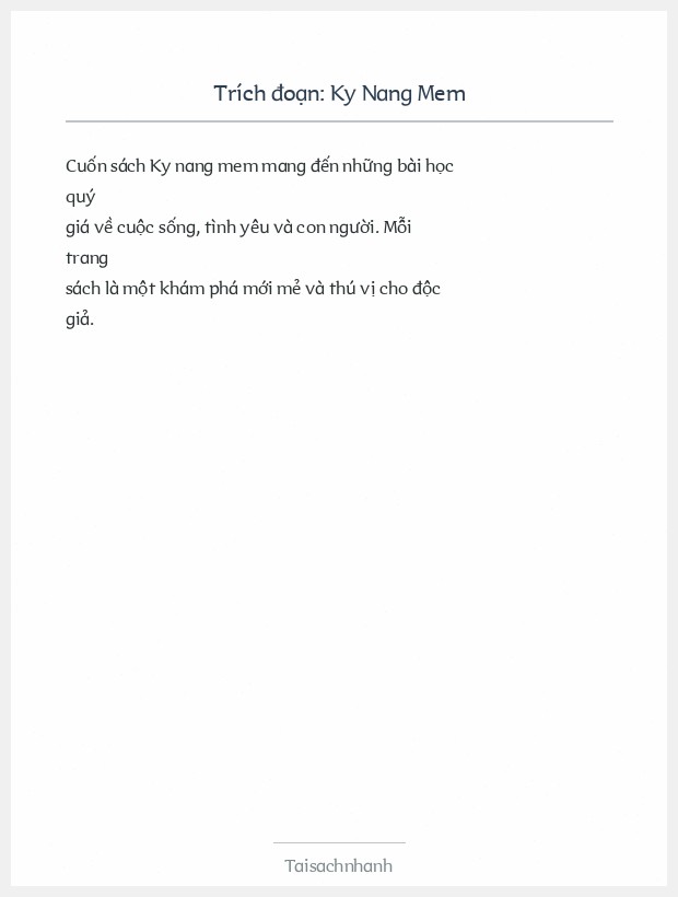 Trích đoạn Ky Nang Mem