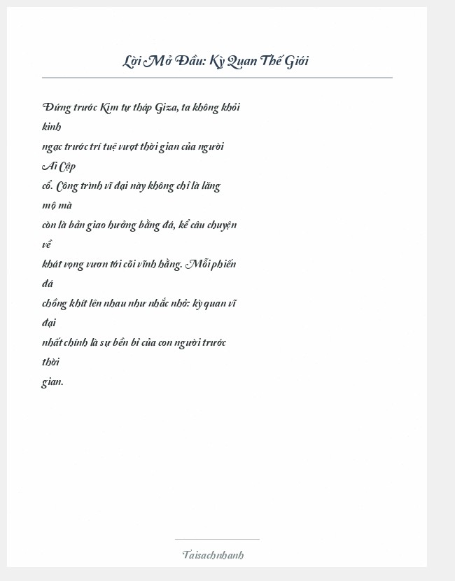 Trích đoạn Kỳ Quan Thế Giới