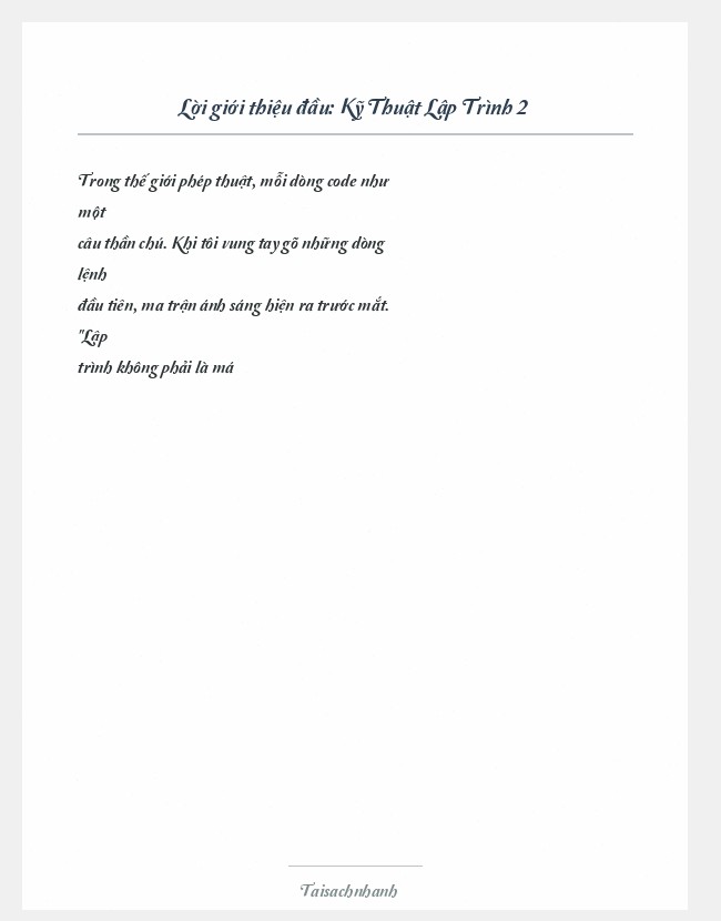 Trích đoạn Kỹ Thuật Lập Trình 2