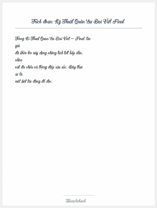 Trích đoạn Kỹ Thuật Quân Sự Đại Việt Final