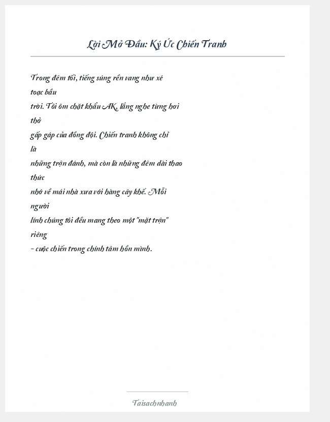 Trích đoạn Ký Ức Chiến Tranh