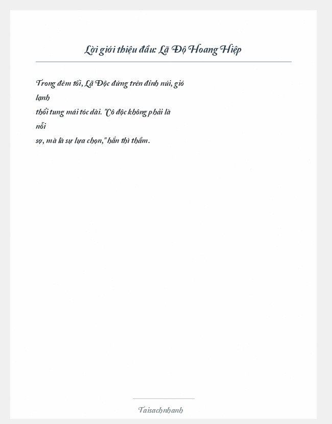 Trích đoạn Lã Độ Hoang Hiệp