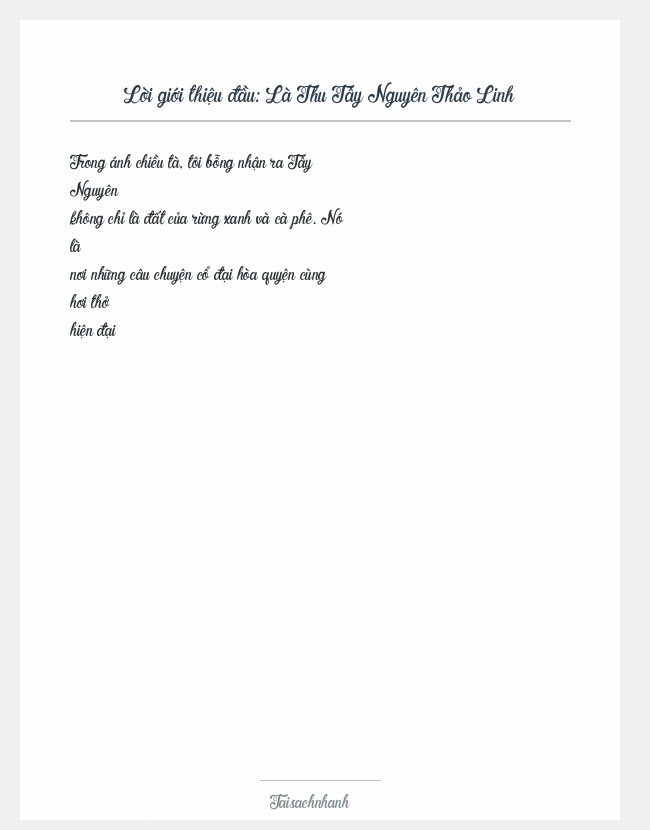 Trích đoạn Là Thu Tây Nguyên Thảo Linh
