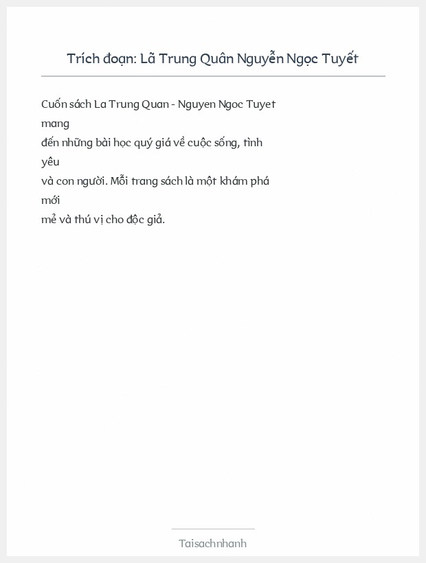 Trích đoạn Lã Trung Quân Nguyễn Ngọc Tuyết