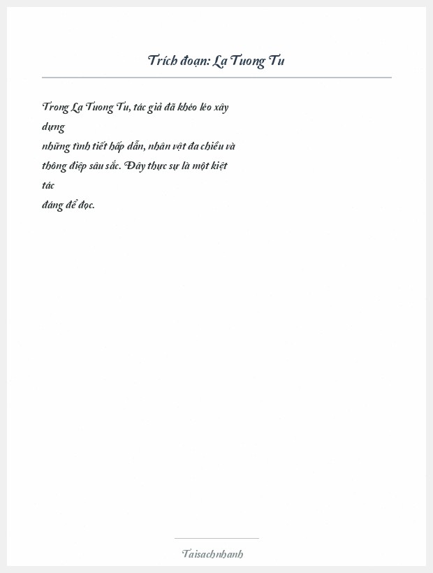 Trích đoạn La Tuong Tu