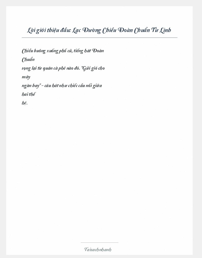 Trích đoạn Lạc Đường Chiều Đoàn Chuẩn Từ Linh