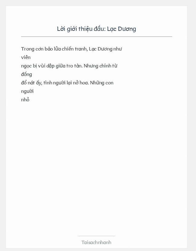 Trích đoạn Lạc Dương