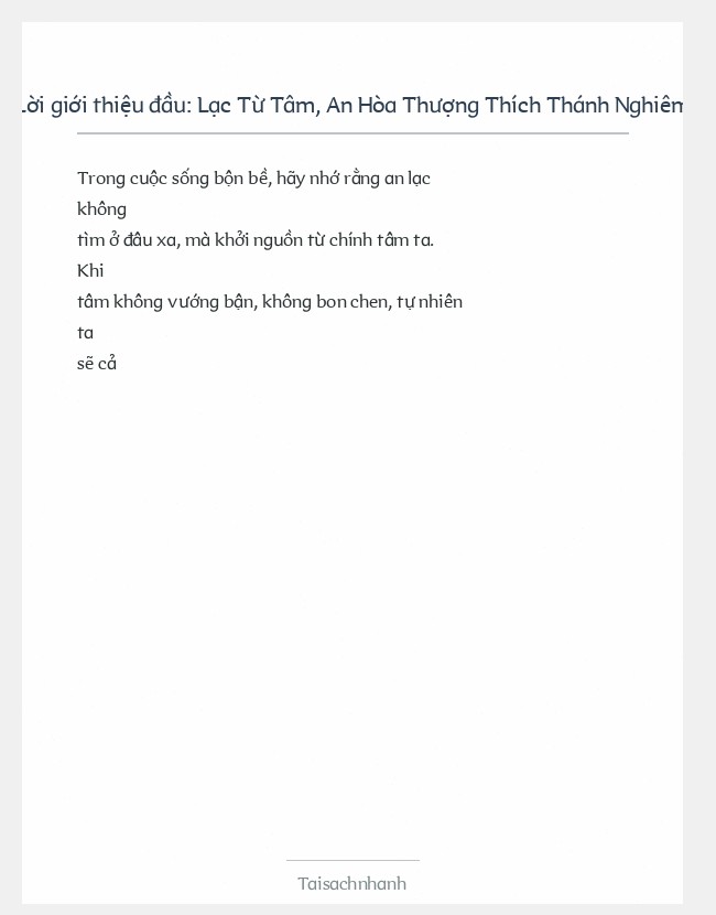 Trích đoạn Lạc Từ Tâm, An Hòa Thượng Thích Thánh Nghiêm