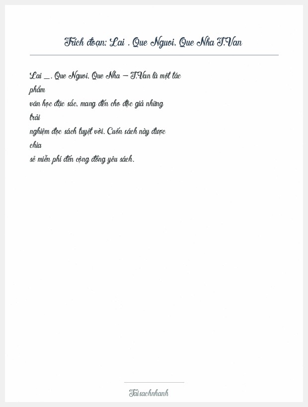 Trích đoạn Lai . Que Nguoi, Que Nha T.Van