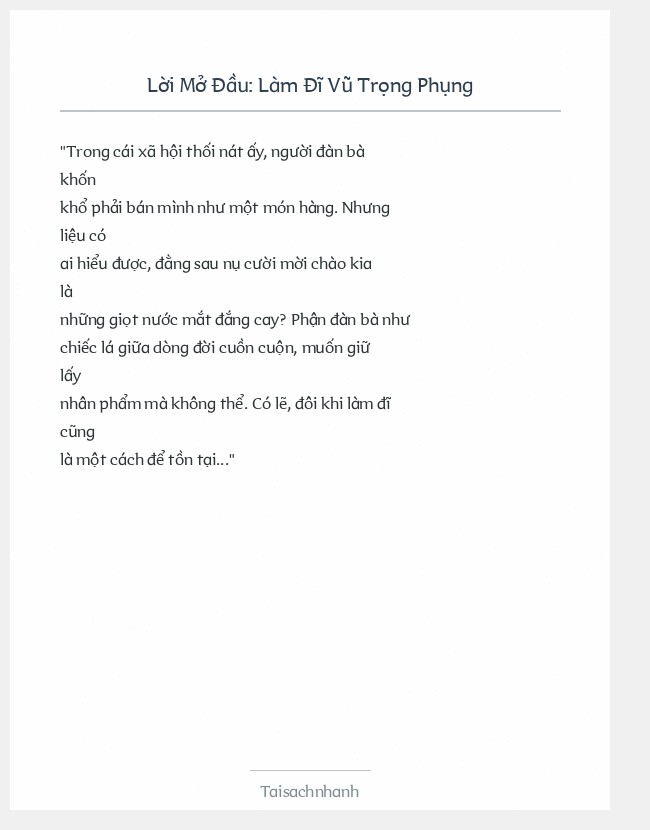 Trích đoạn Làm Đĩ Vũ Trọng Phụng