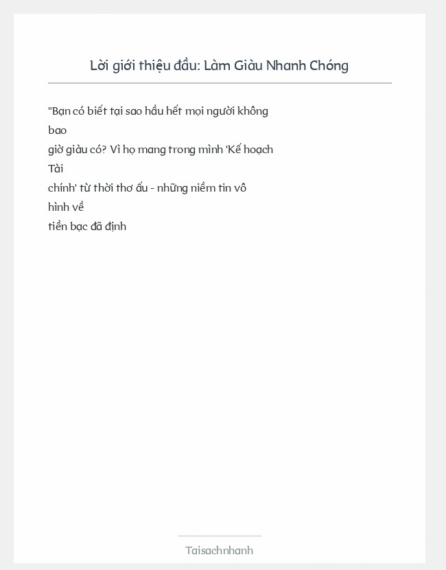 Trích đoạn Làm Giàu Nhanh Chóng