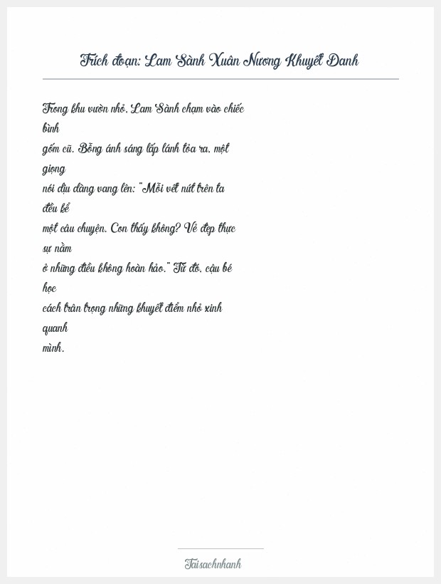Trích đoạn Lam Sành Xuân Nương Khuyết Danh