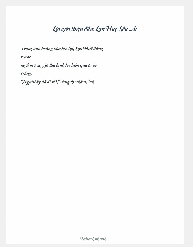 Trích đoạn Lan Huệ Sầu Ai