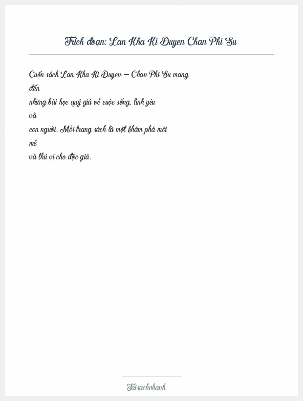 Trích đoạn Lan Kha Ki Duyen Chan Phi Su