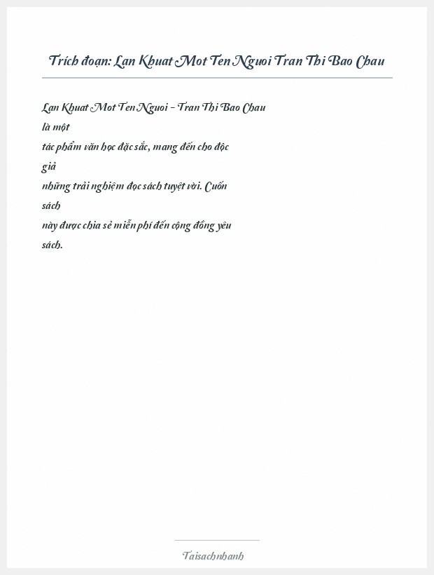 Trích đoạn Lan Khuat Mot Ten Nguoi Tran Thi Bao Chau