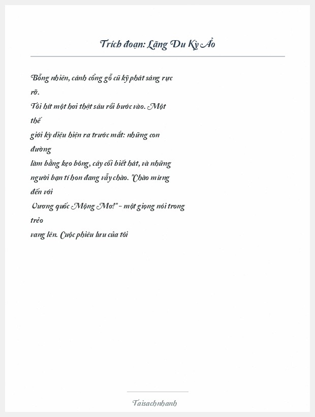 Trích đoạn Lãng Du Kỳ Ảo