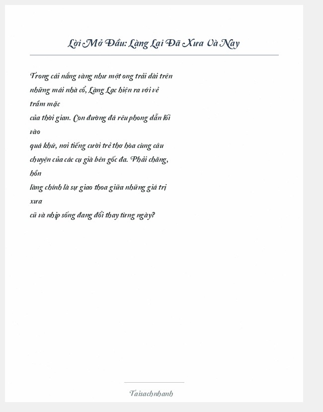 Trích đoạn Làng Lại Đã Xưa Và Nay