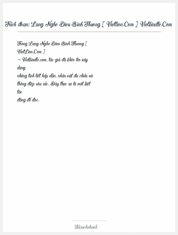 Trích đoạn Lang Nghe Dieu Binh Thuong [ Vietlion.Com ] Vietkindle.Com