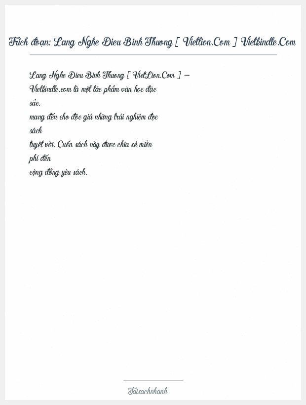 Trích đoạn Lang Nghe Dieu Binh Thuong [ Vietlion.Com ] Vietkindle.Com