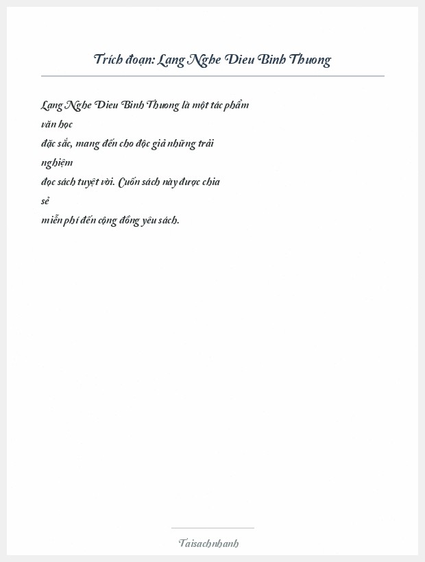 Trích đoạn Lang Nghe Dieu Binh Thuong