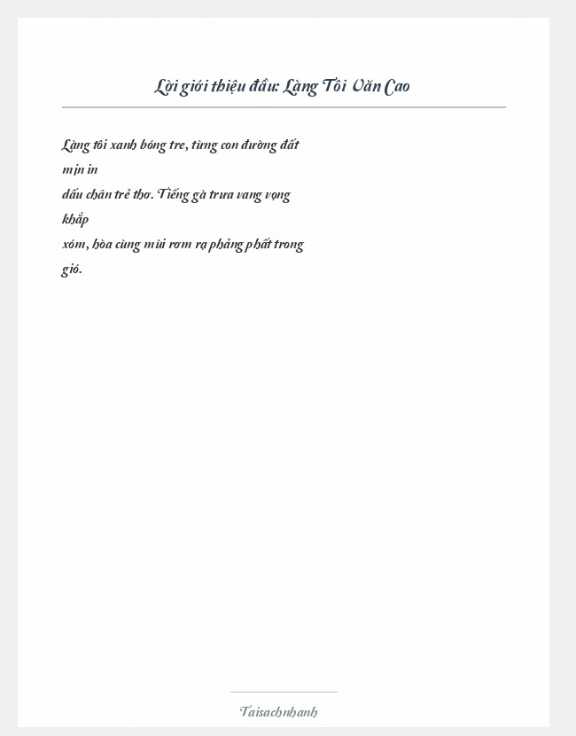 Trích đoạn Làng Tôi Văn Cao