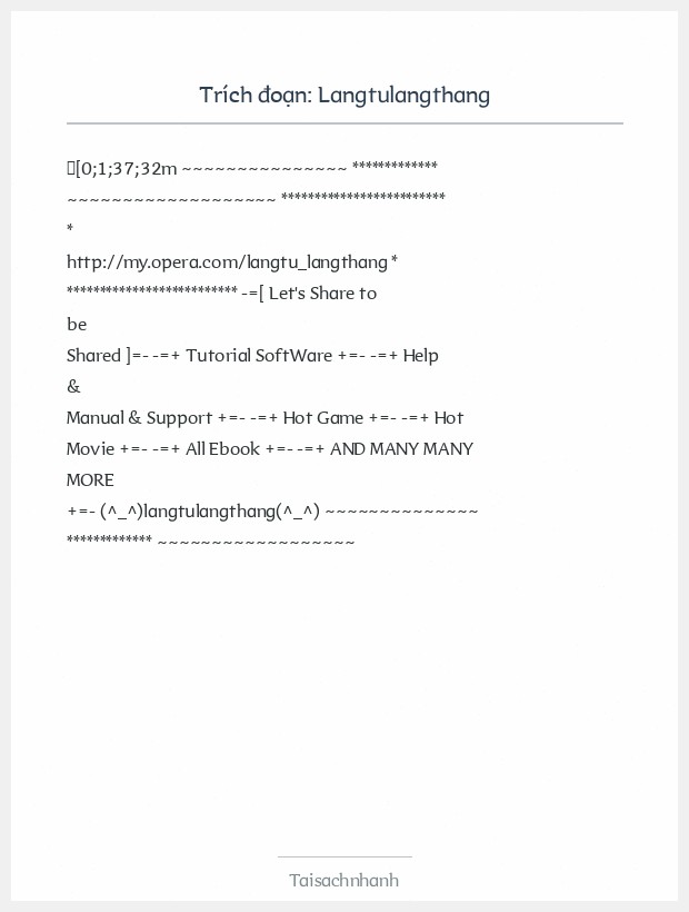 Trích đoạn Langtulangthang