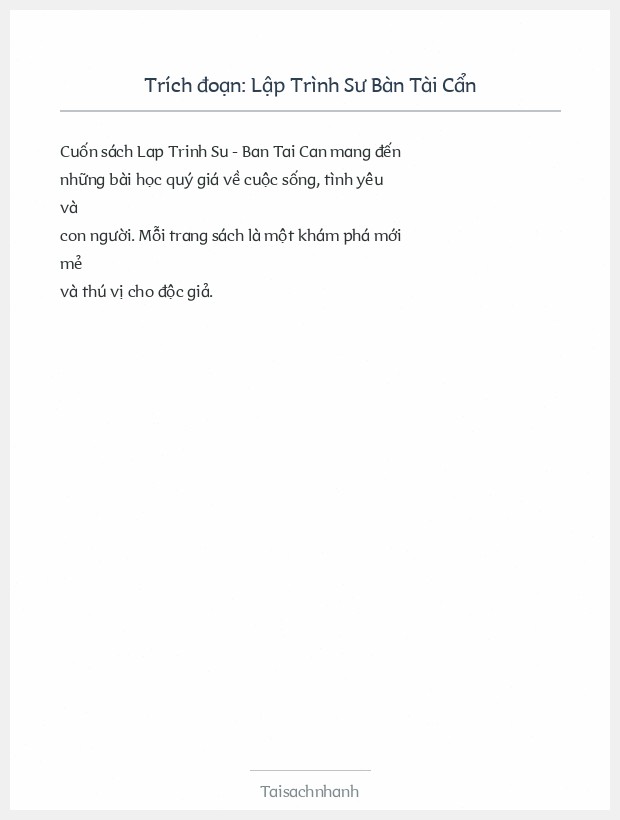 Trích đoạn Lập Trình Sư Bàn Tài Cẩn