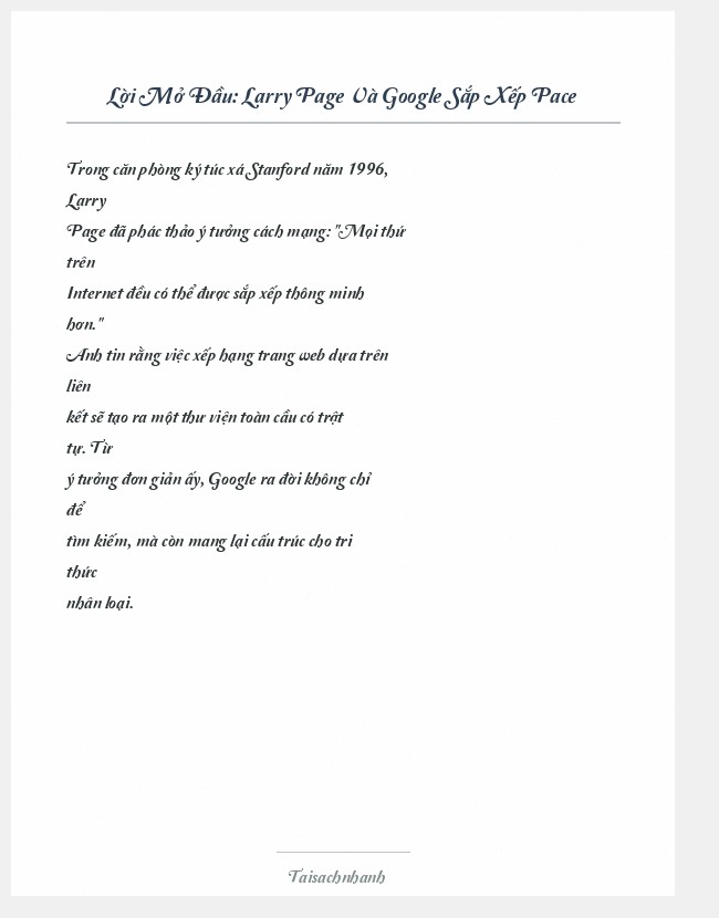 Trích đoạn Larry Page Và Google Sắp Xếp Pace