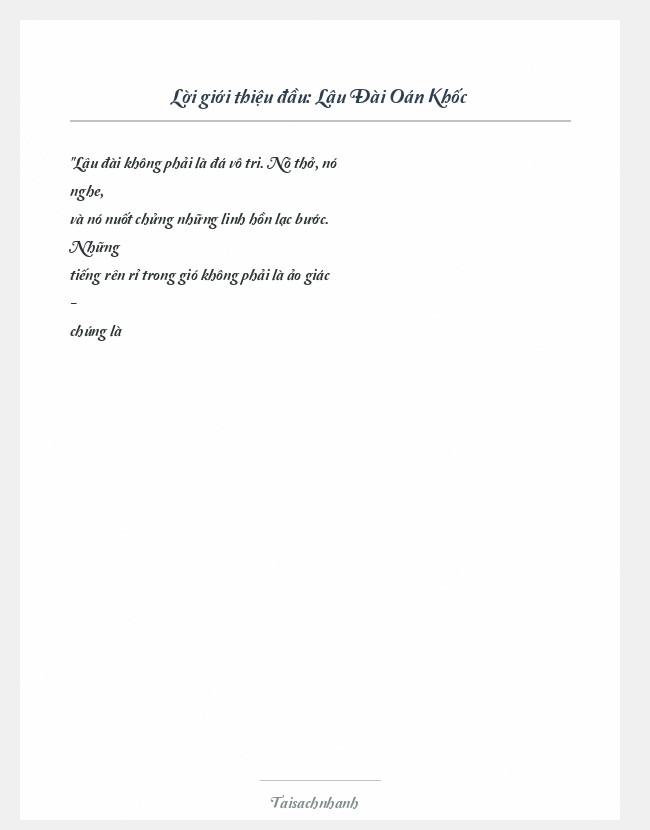 Trích đoạn Lâu Đài Oán Khốc