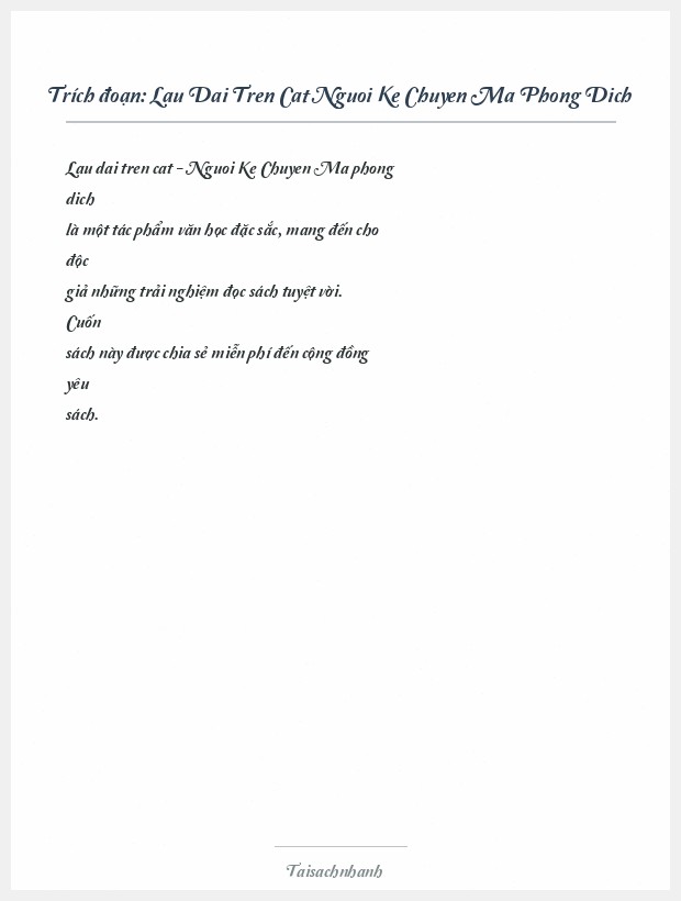 Trích đoạn Lau Dai Tren Cat Nguoi Ke Chuyen Ma Phong Dich