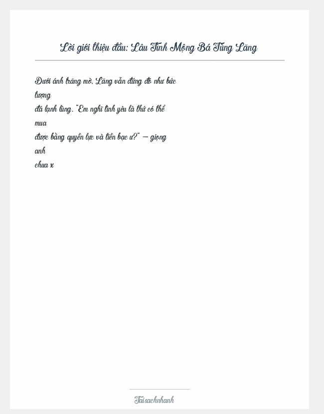 Trích đoạn Lâu Tình Mộng Bá Tùng Lăng