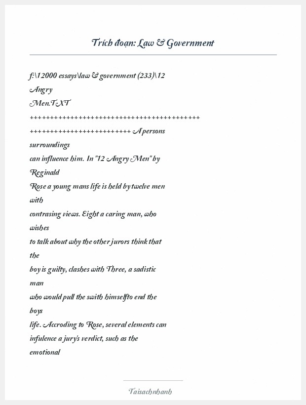 Trích đoạn Law & Government